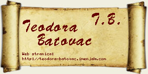 Teodora Batovac vizit kartica
